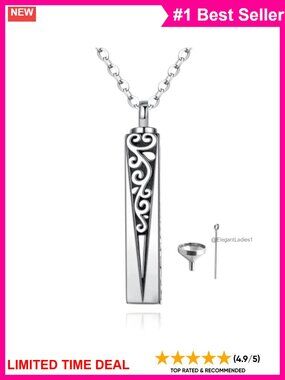 Sterling Silver Cremation Urn Necklace Memorial Ash Keepsake